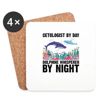 Cetologist Dolphin Whisperer Zooologist Marine Biologist - Coasters (set of 4) - white - Front