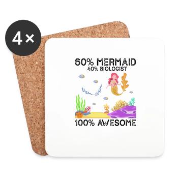 Mermaid Marine Biology Biology Ocean Sea - Coasters (set of 4) - white - Front