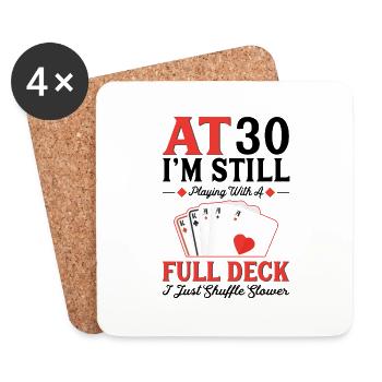 Deck Card Games – 30th Birthday - Coasters (set of 4) - white - Front