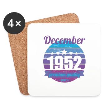 Born December 1952 70 years 70s 70th birthday - Coasters (set of 4) - white - Front