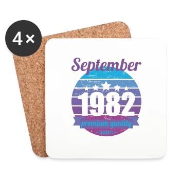 Born September 1982 40 years 40s 40th birthday - Coasters (set of 4) - white - Front