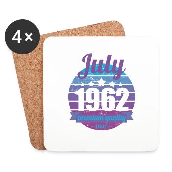 Born July 1962 60 years 60s 60th birthday - Coasters (set of 4) - white - Front