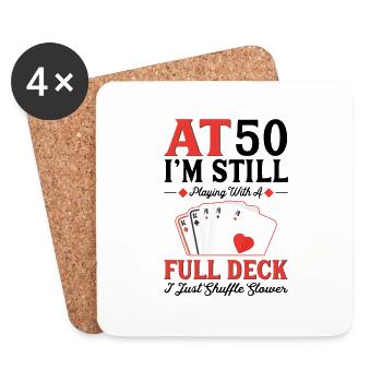 Playing cards for the 50th birthday - Coasters (set of 4) - white - Front