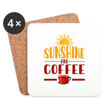 Soleil et café - Dessous de verre (lot de 4) - blanc - Devant