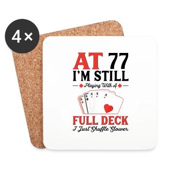 Deck Card Games – 77th Birthday - Coasters (set of 4) - white - Front