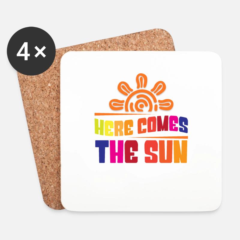 Here comes the sun - Untersetzer (4er-Set) - Weiß