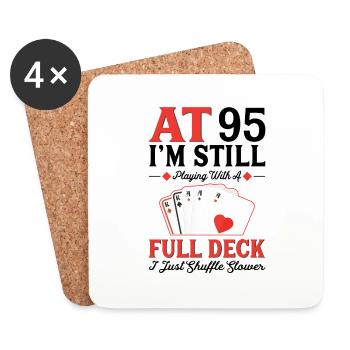 Deck Card Games – 95th Birthday - Coasters (set of 4) - white - Front