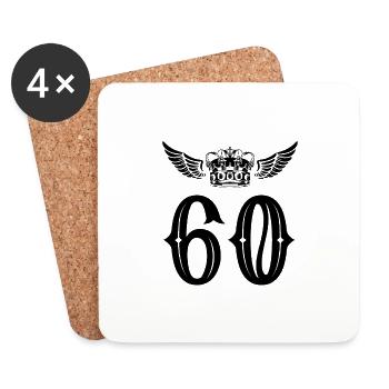 60 Number crown - Coasters (set of 4) - white - Front