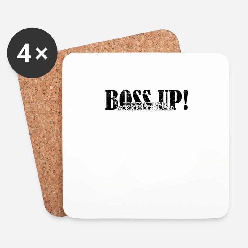 Boss hoch! Chefs werden bezahlt Arbeiter werden gespielt - - Untersetzer (4er-Set) - Weiß