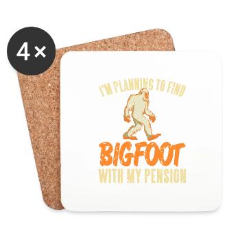 J’ai l’intention de trouver Bigfoot avec ma pension - Dessous de verre (lot de 4) - blanc - Devant