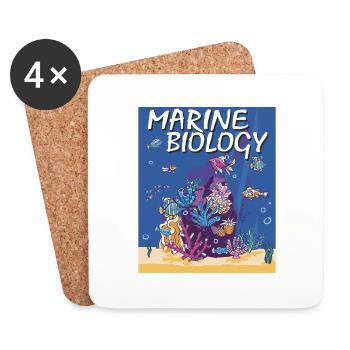MARINE BIOLOGY - Coasters (set of 4) - white - Front