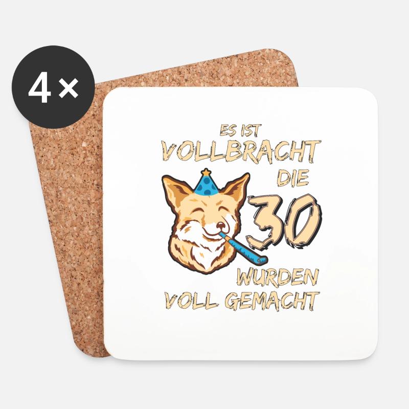30 GEBURTSTAG - Untersetzer (4er-Set) - Weiß