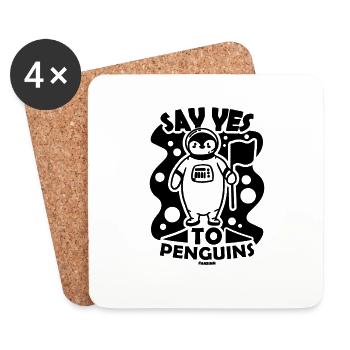 Dites oui à l’univers des astronautes penguins - Dessous de verre (lot de 4) - blanc - Devant