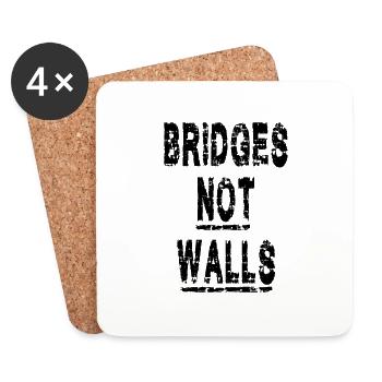 Bridges not Walls Demonstration Demo - Untersetzer (4er-Set) - Weiß - Vorne