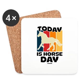 Today Is Horse Day - Untersetzer (4er-Set) - Weiß - Vorne