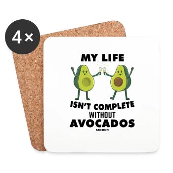 My Life Isn't Complete Without Avocados - Untersetzer (4er-Set) - Weiß - Vorne