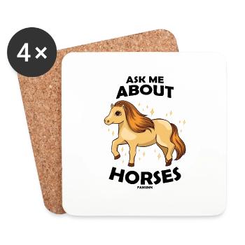 Ask Me About Horses - Coasters (set of 4) - white - Front