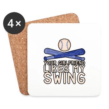 Your Girlfriend Likes My Swing 15 - Coasters (set of 4) - white - Front