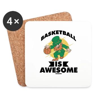 Le basketball est génial - Dessous de verre (lot de 4) - blanc - Devant