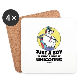 Just A Boy Who Love Unicorns - Untersetzer (4er-Set) - Weiß - Vorne