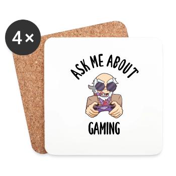 Posez-moi des questions sur les jeux - Dessous de verre (lot de 4) - blanc - Devant