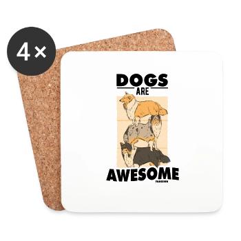 Dogs Are Awesome - Untersetzer (4er-Set) - Weiß - Vorne