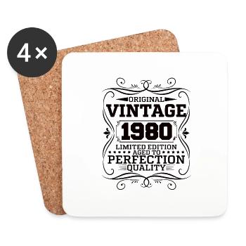 Vintage 1980 Original Limited Edition - Coasters (set of 4) - white - Front