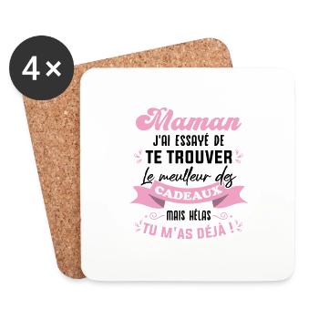 Maman j'ai essayé de te trouver Le meilleur cadeau - Dessous de verre (lot de 4) - blanc - Devant