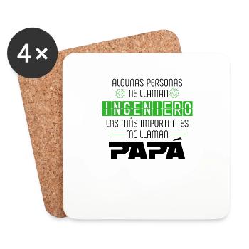 Me Llaman Ingeniero Las Más Importantes Me Llaman - Dessous de verre (lot de 4) - blanc - Devant
