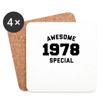 Funny Birthday Awesome Special 1978 - Coasters (set of 4) - white - Front