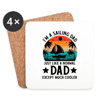 Sailboat Sailboat Sailing Dad Sailing - Coasters (set of 4) - white - Front