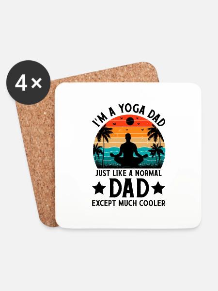 YOGA DAD - Coasters (set of 4) - white