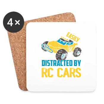 Facilement distrait par RC Cars Modèle de voiture à distance Con - Dessous de verre (lot de 4) - blanc - Devant