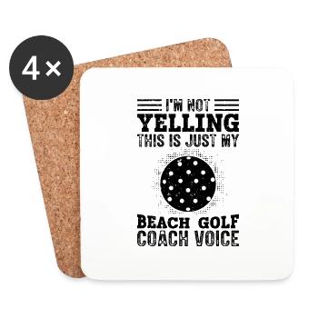 I Don't Scream - Beach Golf Coach - Coasters (set of 4) - white - Front