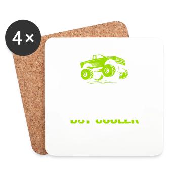 RC Car Dad Like A Regular Dad But Cooler Model Car - Coasters (set of 4) - white - Front