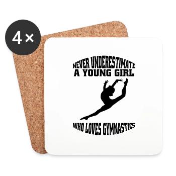 Gymnastics Floor Gymnastics Gymnast Girls Gymnastics - Coasters (set of 4) - white - Front