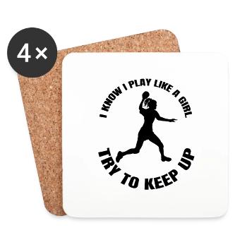 Handballeuse Joueuse de handball Joueuse de handball - Dessous de verre (lot de 4) - blanc - Devant