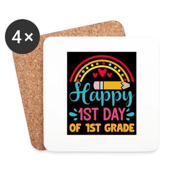 Happy First Day Let Do This Welcome Back To School - Coasters (set of 4) - white - Front