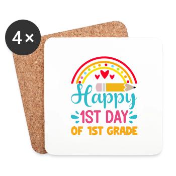 Happy Last Day Of 1st Grade Shirt Graduation Teach - Untersetzer (4er-Set) - Weiß - Vorne