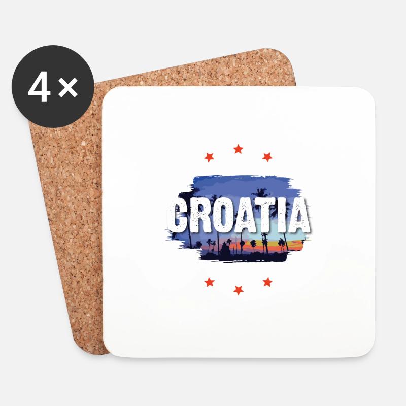 Croatia - Untersetzer (4er-Set) - Weiß