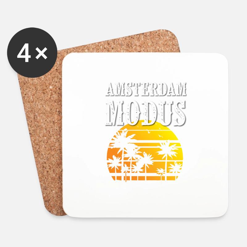 Amsterdam Modus - Untersetzer (4er-Set) - Weiß