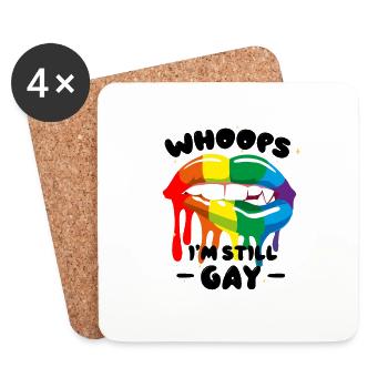 Whoops I'M STILL GAY - Coasters (set of 4) - white - Front