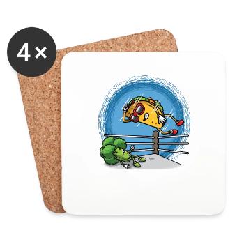 Taco Wrestling Lutteur mexicain Cinco De Mayo - Dessous de verre (lot de 4) - blanc - Devant