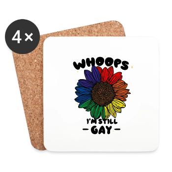 Whoops I'M STILL GAY - Coasters (set of 4) - white - Front