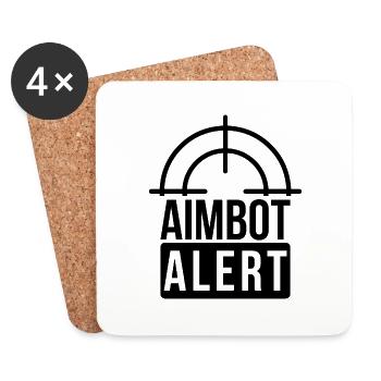 Aimbot Alert Cheater Hacker Gamer Streamer Zocken - Untersetzer (4er-Set) - Weiß - Vorne