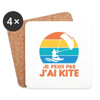 Je Peux Pas J'ai Kite Cadeau Humour - Dessous de verre (lot de 4) - blanc - Devant