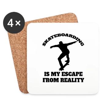 Skateboard Sakten Skateboarding Longboard Skater - Untersetzer (4er-Set) - Weiß - Vorne