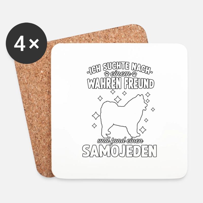 Samojeden Hundeschule Samojede Gassi Hunde - Untersetzer (4er-Set) - Weiß