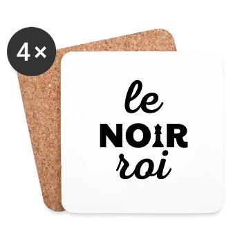 le roi noir jeu d'échecs - Dessous de verre (lot de 4) - blanc - Devant