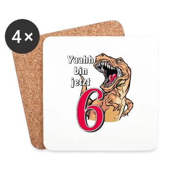 GEBURTSTAG Yaahh bin jetzt 6 - Untersetzer (4er-Set) - Weiß - Vorne